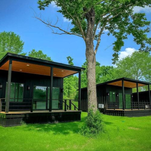 Waller House | Modern Farmhouse Tiny Home Resort with Goats & Pool near Houston, Hempstead Texas