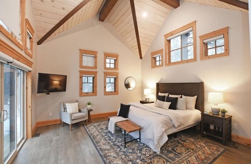 Brock Cabin | Beautiful Custom Log Home nestled on 300 ft beach front
