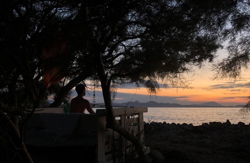 Milos House | Marvelous sunset sea view from the garden, minutes from stunning sandy beaches