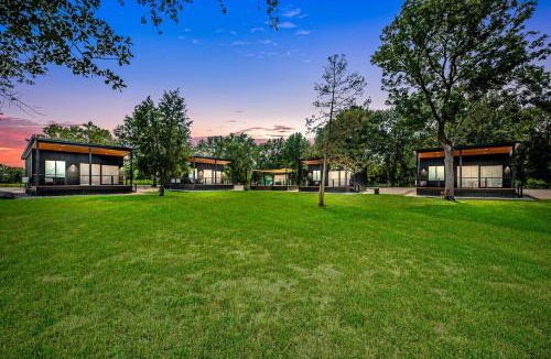 Waller House | Modern Farmhouse Tiny Home Resort with Goats & Pool near Houston, Hempstead Texas