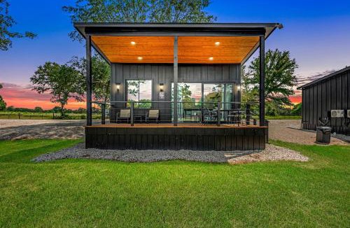 Waller House | Modern Farmhouse Tiny Home Resort with Goats & Pool near Houston, Hempstead Texas