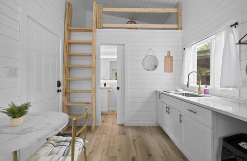 Apache Shores Cabin | The Tiny Oasis: Luxe Stay with Deck & Private Pool