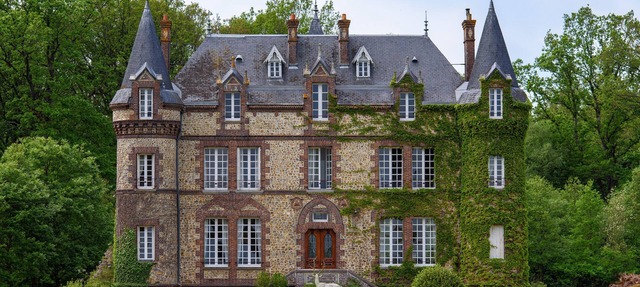 Castle nested in the forest of "Le Perche" region - lower Normandy in La Saucelle