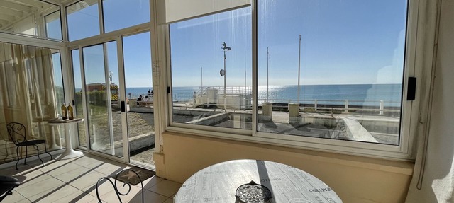 Charming beachfront duplex with veranda in Jullouville