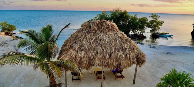 Private Beachfront Villa 6BR Caribbean Beach Palapa Pool/Cook/Pier/Rooftop bar in San Pedro