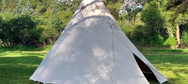Rustic "Moose" Tipi at the foothills of the Bighorns in Story, WY in Story