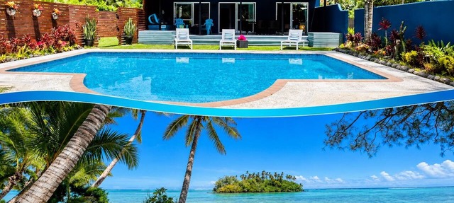 Taakoka Muri Beach Villa - beach front, paddle boards, kayaks, pool, free WIFI ! in Muri Beach