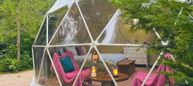 Unwind Under the Stars at The Stargazer Geodome: A Luxury Glamping Getaway in Almaguin Highlands in South River
